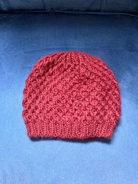 Chunky Knit Beanie in Rich Burgundy